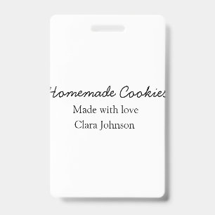 Homemade cookiers add your text name custom throw ID badge