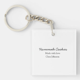 Homemade cookiers add your text name custom throw key ring