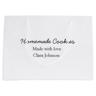 Homemade cookiers add your text name custom throw large gift bag