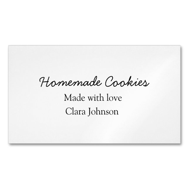Homemade cookiers add your text name custom  throw magnetic business card (Front)