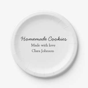 Homemade cookiers add your text name custom throw paper plate