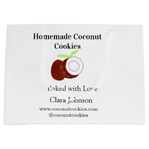 Homemade cookies coconut fresh name website social large gift bag