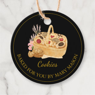 Homemade Cookies Favour Tags Black