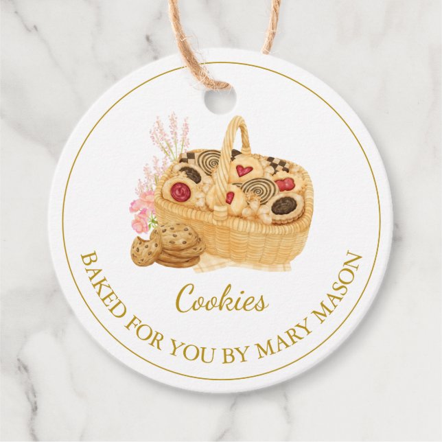 Homemade Cookies Favour Tags | White (Front)
