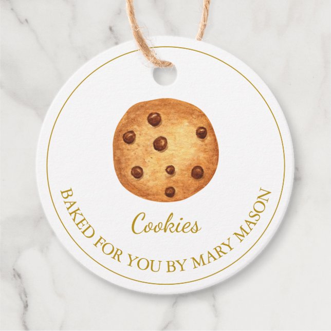 Homemade Cookies Favour Tags | White (Front)
