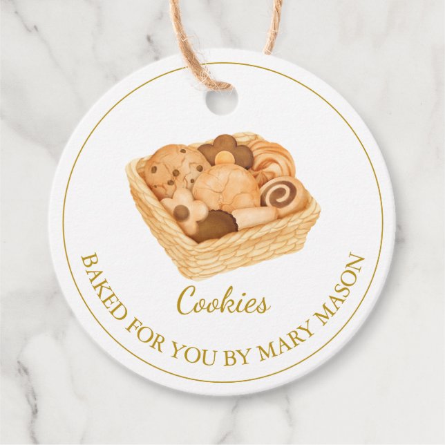 Homemade Cookies Favour Tags | White (Front)