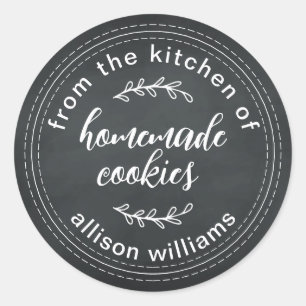 Homemade Cookies From the Kitchen of Chalkboard Classic Round Sticker