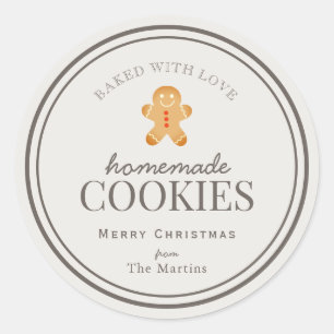 Homemade Cookies Gingerbread Man Holiday Classic Round Sticker