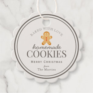 Homemade Cookies Gingerbread Man Holiday Favour Tags