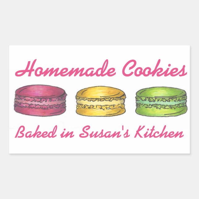 Homemade Cookies Macaroon Macaron Baked By Sticker (Front)