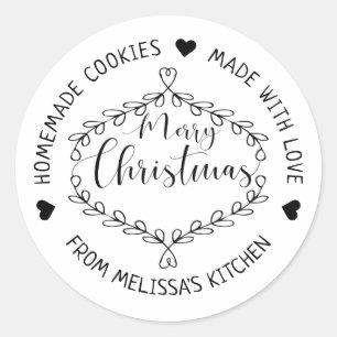 Homemade Cookies made With Love Merry Christmas Classic Round Sticker