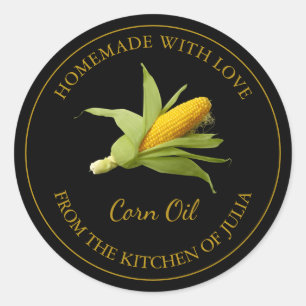 Homemade Corn Oil Label Black