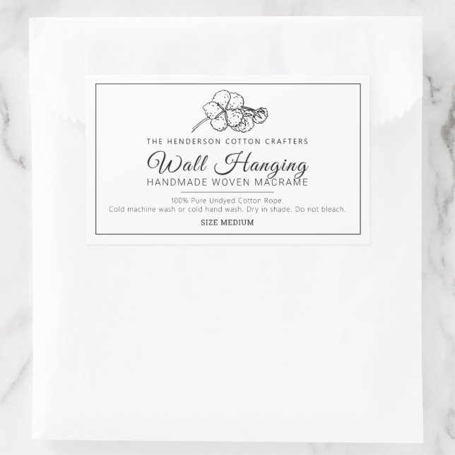 Homemade Cotton macrame wall hanging product Rectangular Sticker (Bag)