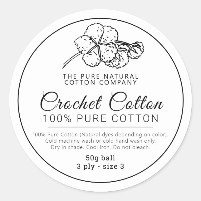 Homemade Cotton yarn crochet cotton thread product Classic Round Sticker (Front)