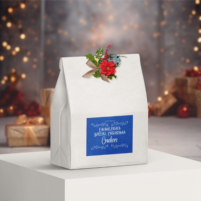 Homemade Crackers Aesthetic Blue Food Label (Creator Uploaded)