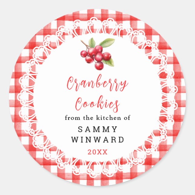Homemade Cranberry Cookies Label (Front)