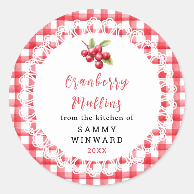 Homemade Cranberry Muffin Label (Front)