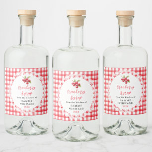 Homemade Cranberry Syrup Bottle Label