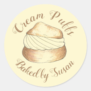 Homemade Cream Puffs Creampuff Pastry Baked By Classic Round Sticker