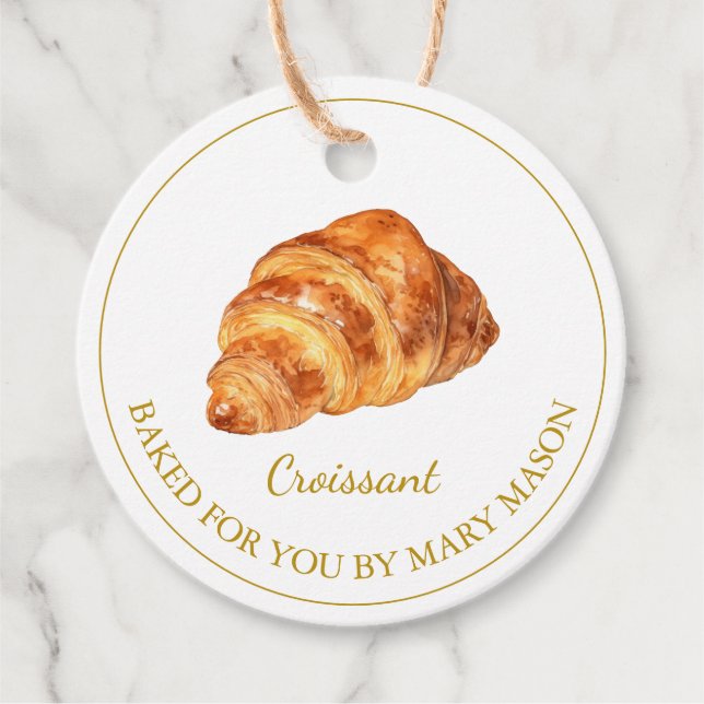 Homemade Croissant Favour Tags | White (Front)