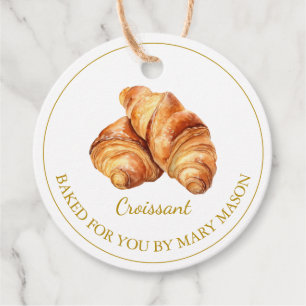 Homemade Croissant Favour Tags   White