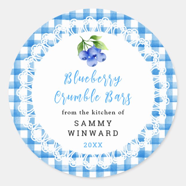 Homemade Crumble Bars Label (Front)