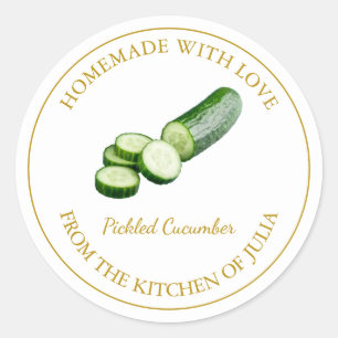 Homemade Cucumber Pickle Label   White