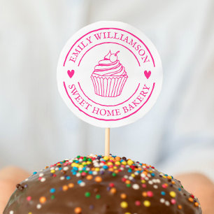 Homemade Cupcake Bakery Logo & Name Personalized Self-inking Stamp