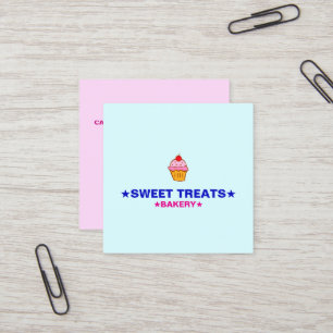 Homemade Cupcakes   Logo & Minimalist Home Bakery  Square Business Card