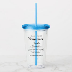 Homemade cupcakes made with love add text website acrylic tumbler