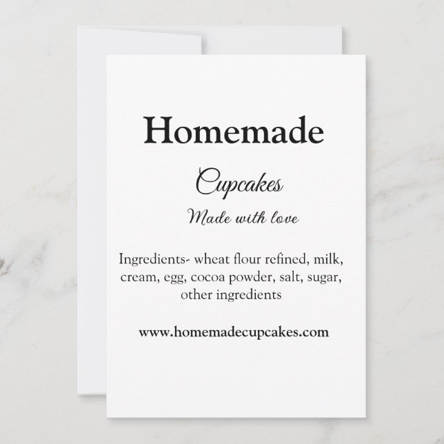 Homemade cupcakes made with love add text website holiday card (Front)