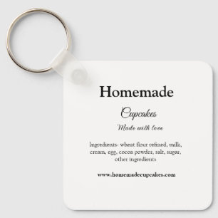 Homemade cupcakes made with love add text website key ring