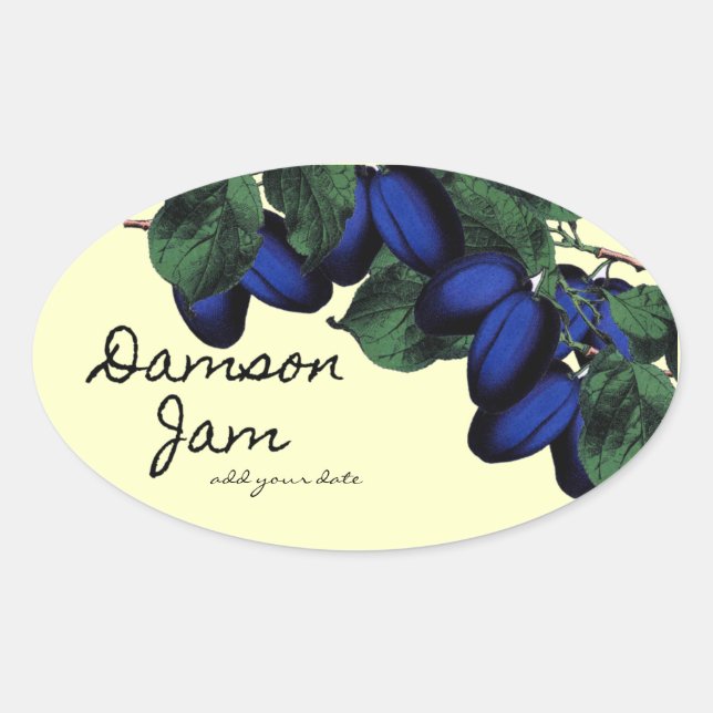 Homemade Damson Jam label (Front)