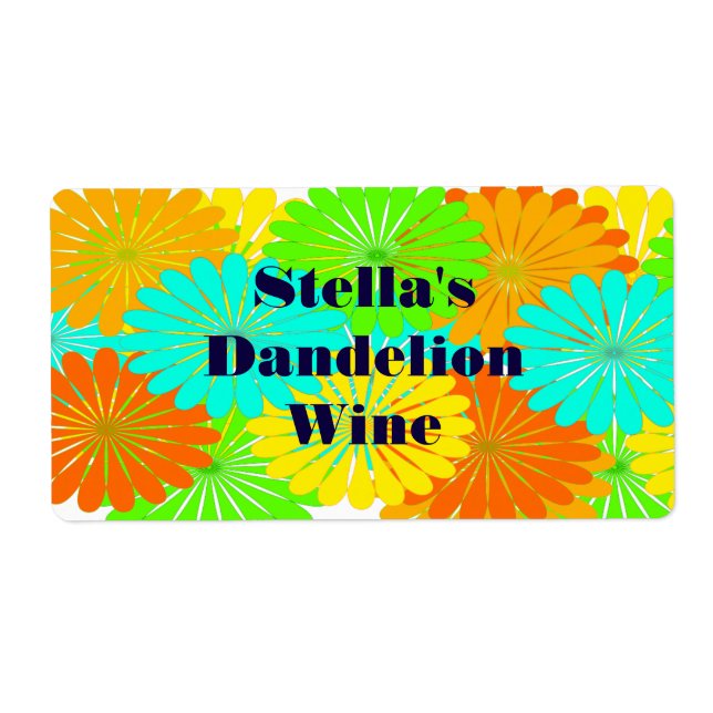 Homemade Dandelion Wine Custom Festive Gift Labels (Front)