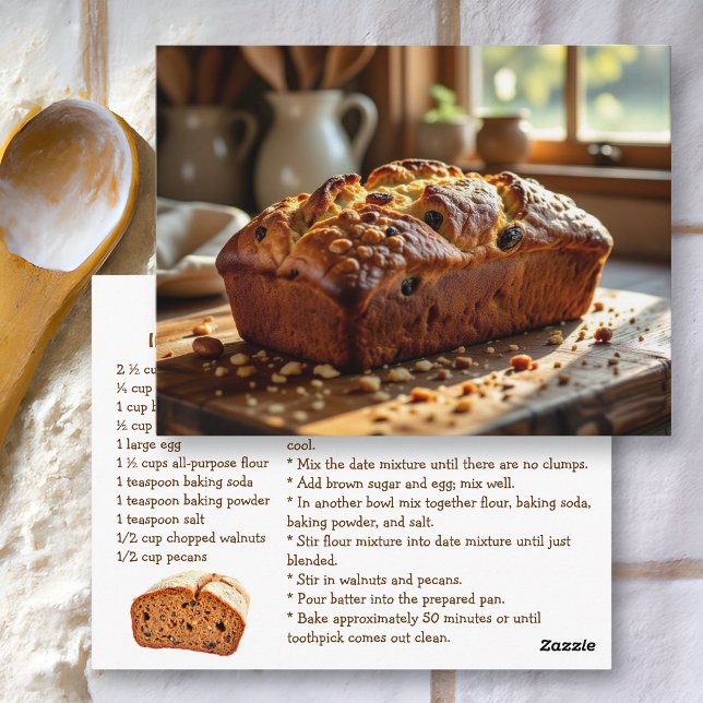 Homemade Date Nut Bread Recipe Postcard (Creator Uploaded)