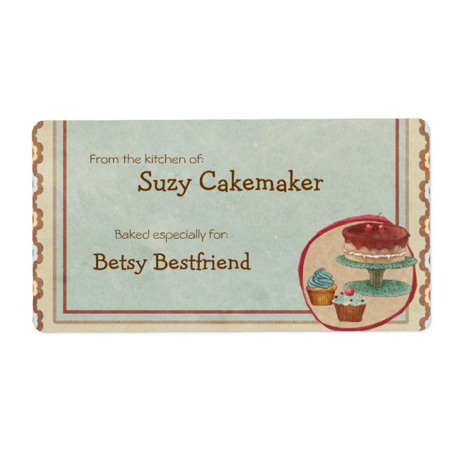 Homemade Dessert Treats Personalised Labels (Front)