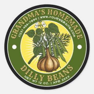 Homemade Dilly Beans Art Label Template