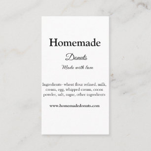 Homemade donuts made with love add text website business card