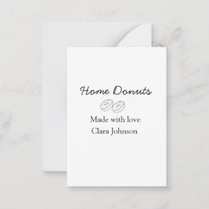 Homemade doughnuts bakery add your text name custo card