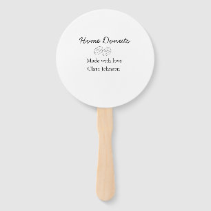 Homemade doughnuts bakery add your text name custo hand fan