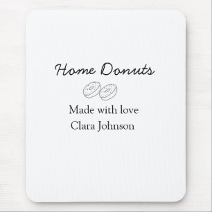 Homemade doughnuts bakery add your text name custo mouse pad