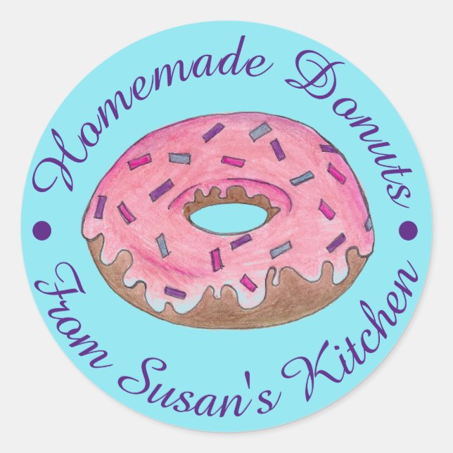 Homemade Doughnuts Doughnuts From the Kitchen Of Classic Round Sticker (Front)