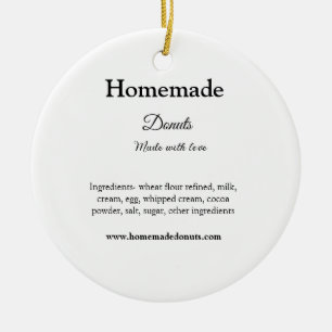 Homemade doughnuts made with love add text website ceramic tree decoration