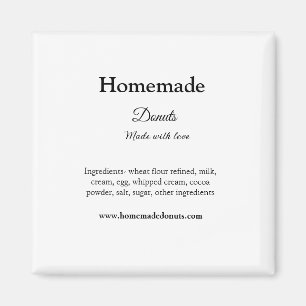Homemade doughnuts made with love add text website magnet