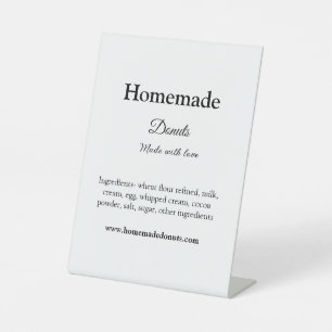 Homemade doughnuts made with love add text website pedestal sign