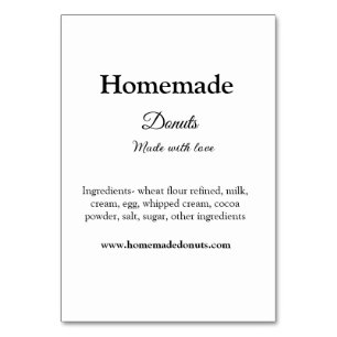 Homemade doughnuts made with love add text website table number
