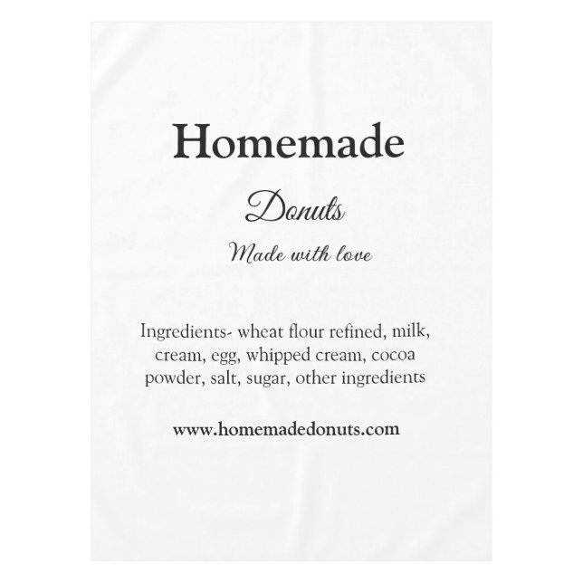 Homemade doughnuts made with love add text website tablecloth (Front)