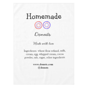 Homemade doughnuts made with love add text website tablecloth