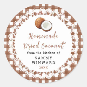 Homemade Dried Coconut Snack Label