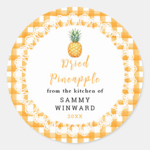 Homemade Dried Pineapple Snack Label